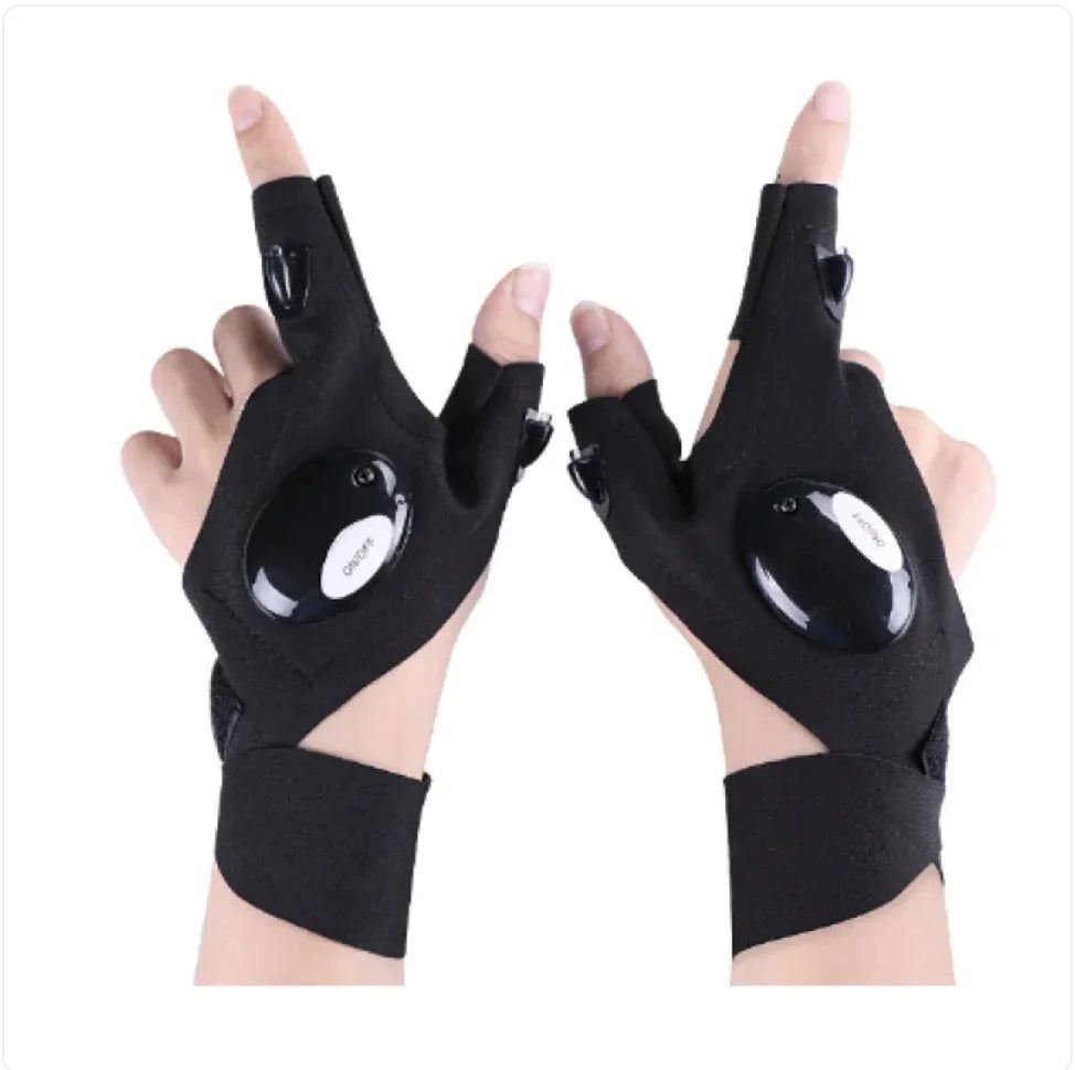 LED Lighted Half-Finger Fishing Gloves
