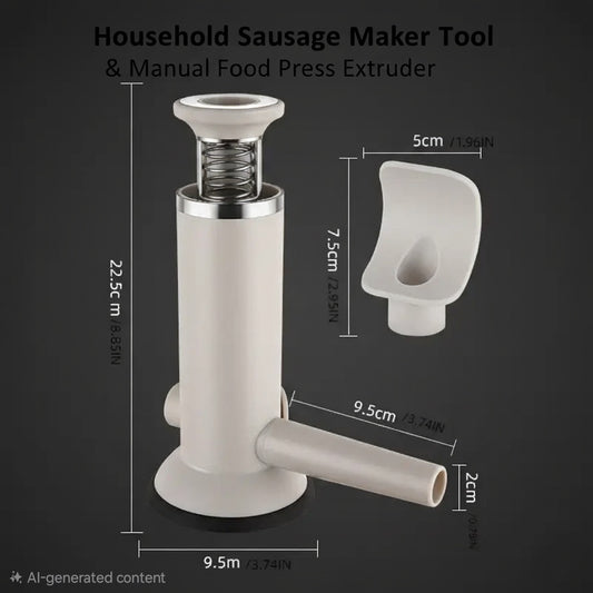 Household Sausage Maker Tool – Manual Food Press Extruder
