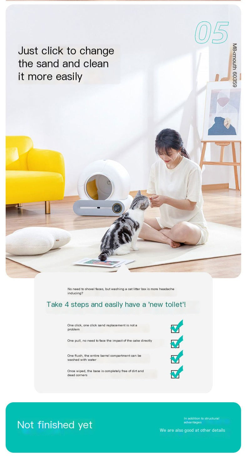 Smart Automatic Cat Litter Box with Odor Control – Large Capacity