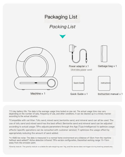 Smart Automatic Cat Litter Box with Odor Control – Large Capacity