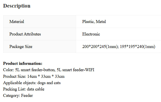 Pet Feeder 5L Automatic Feeding Machine