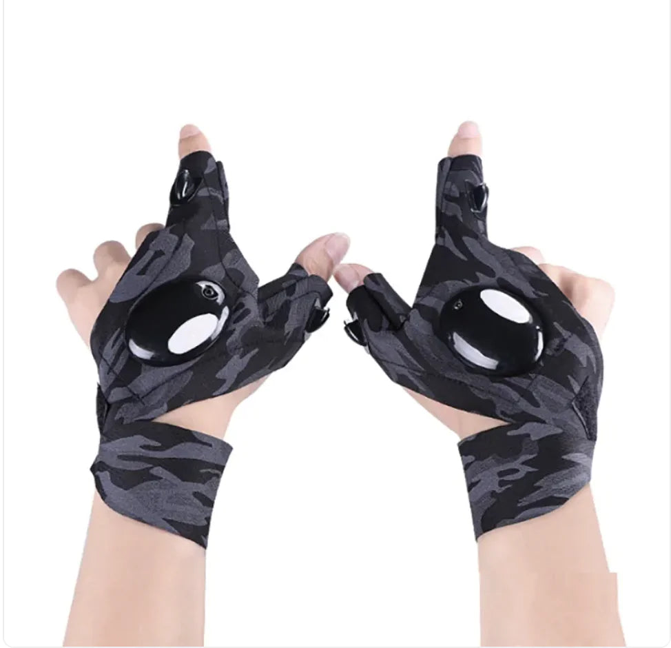 LED Lighted Half-Finger Fishing Gloves
