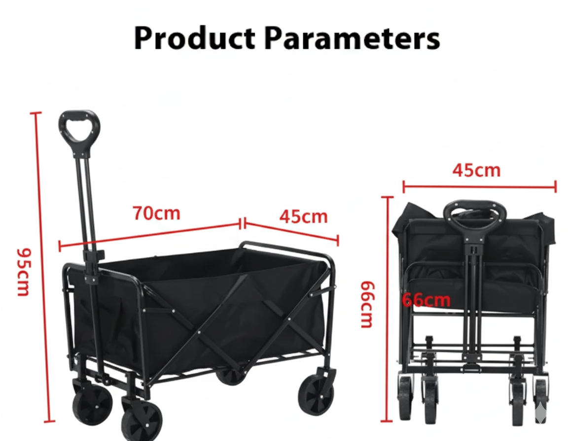 Folding Camping Trolley – Heavy-Duty Collapsible Outdoor Wagon