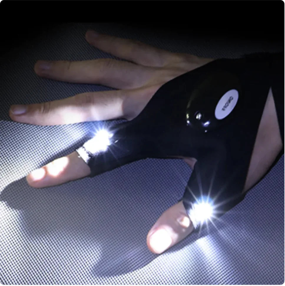 LED Lighted Half-Finger Fishing Gloves