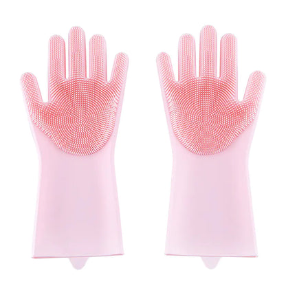 Silicone Dish-washing Gloves for Kitchen Tasks