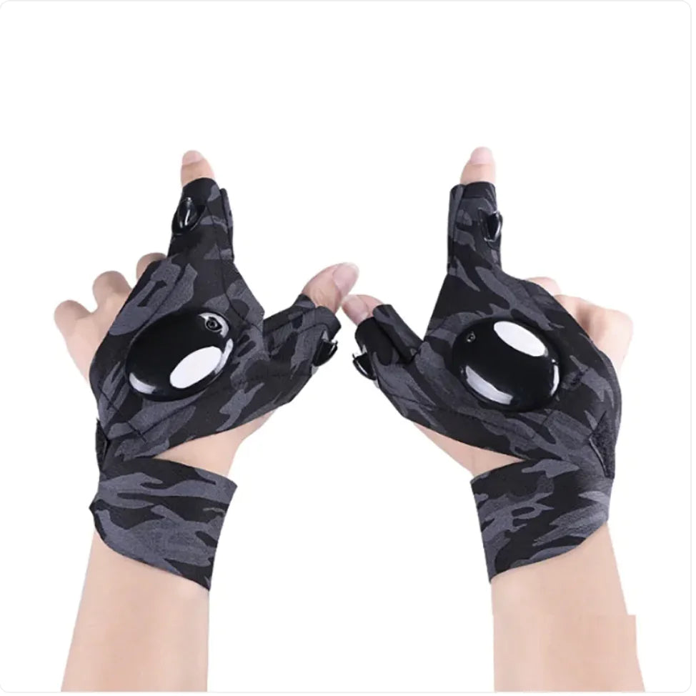 LED Lighted Half-Finger Fishing Gloves