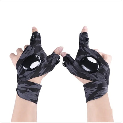 LED Lighted Half-Finger Fishing Gloves