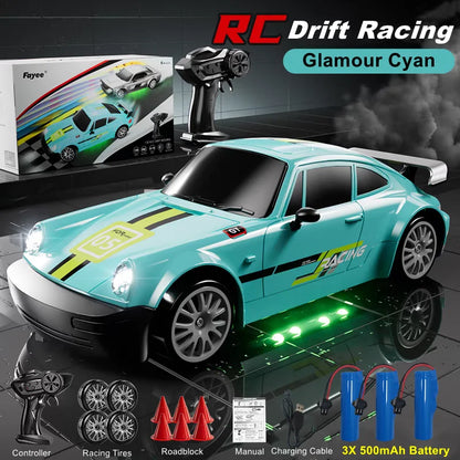 RC Drift Car with LED Lights – 2.4GHz, 20KM/H, 4WD