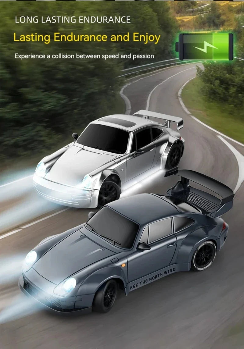 RC Drift Car with LED Lights – 2.4GHz, 20KM/H, 4WD