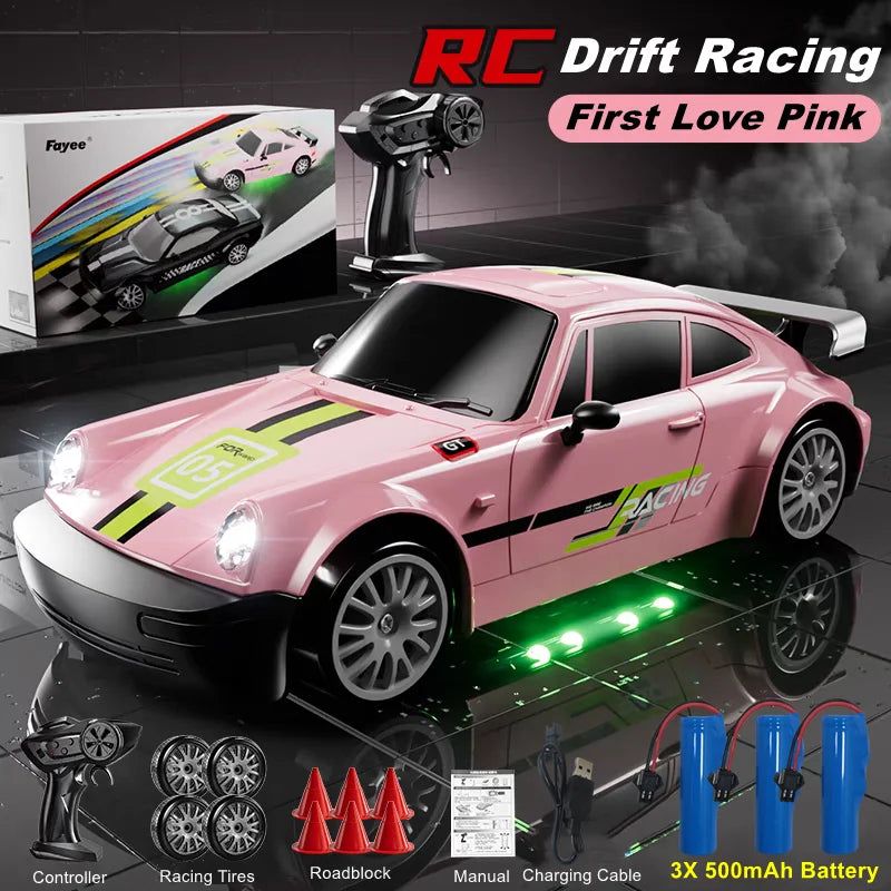 RC Drift Car with LED Lights – 2.4GHz, 20KM/H, 4WD