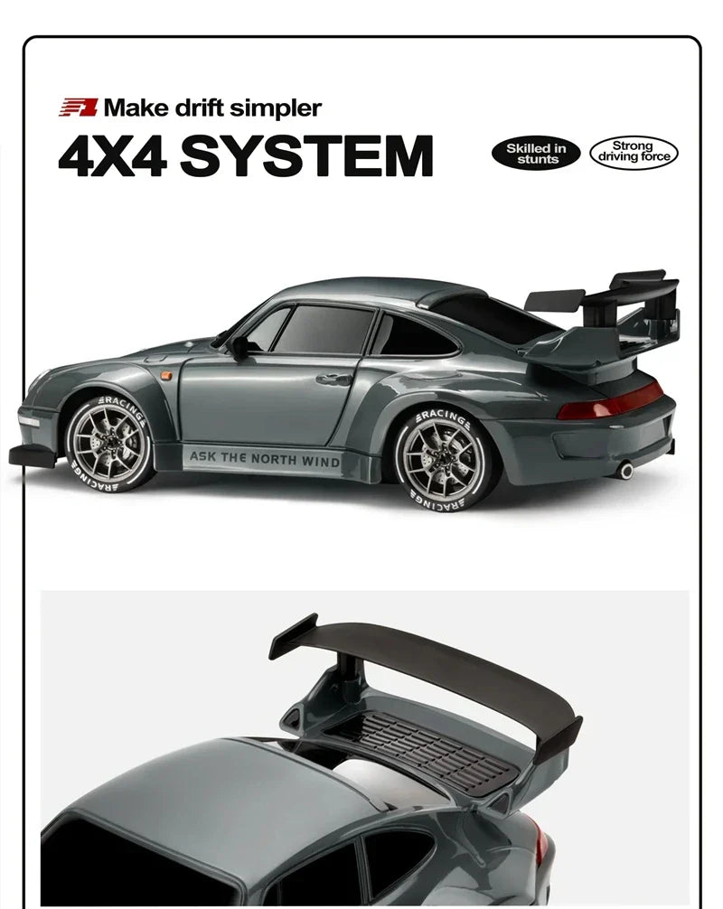 RC Drift Car with LED Lights – 2.4GHz, 20KM/H, 4WD