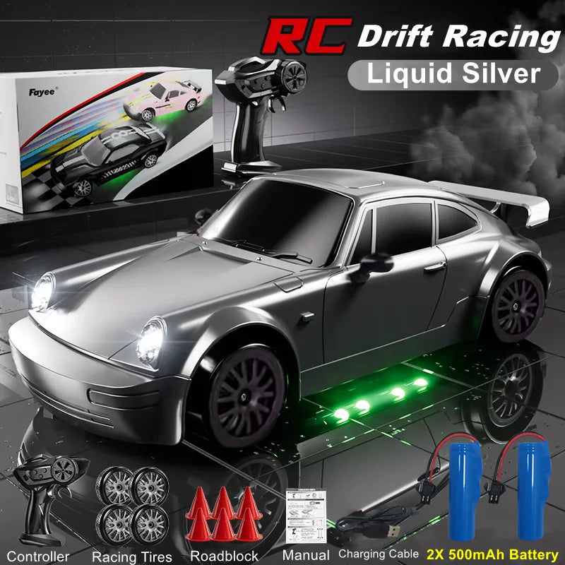 RC Drift Car with LED Lights – 2.4GHz, 20KM/H, 4WD