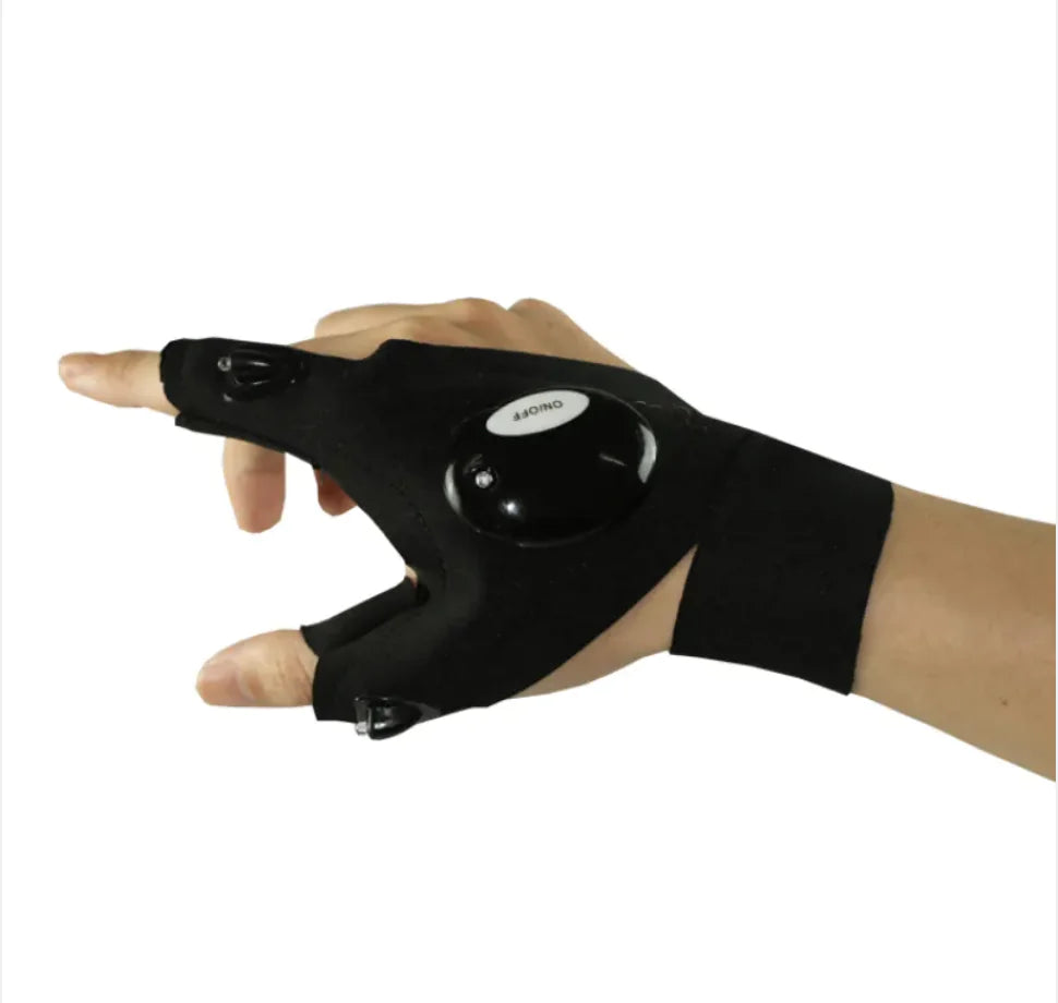 LED Lighted Half-Finger Fishing Gloves