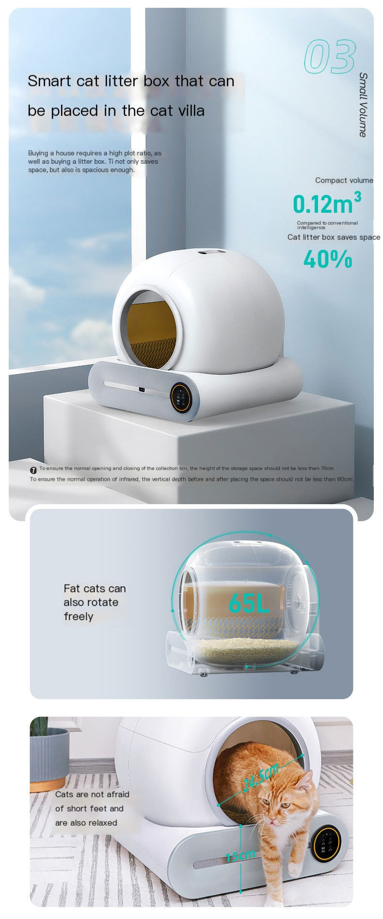 Smart Automatic Cat Litter Box with Odor Control – Large Capacity