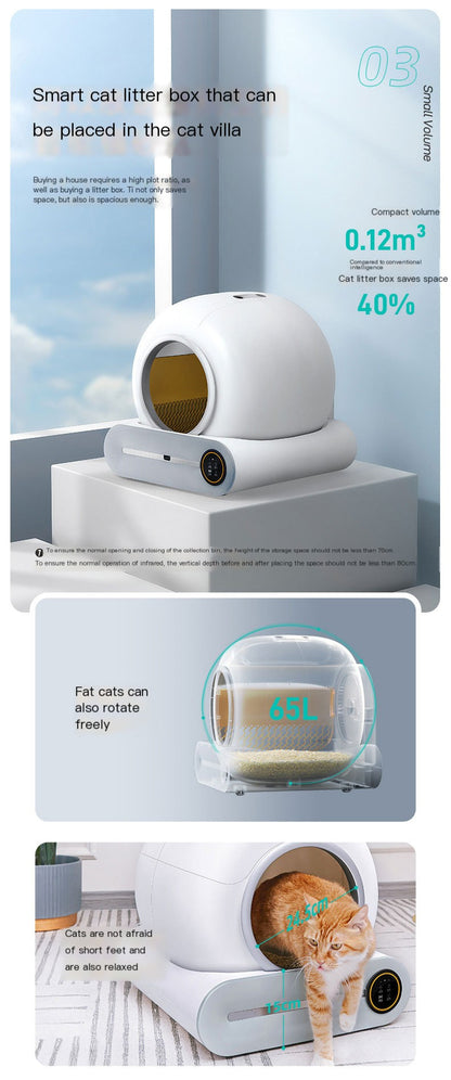 Smart Automatic Cat Litter Box with Odor Control – Large Capacity