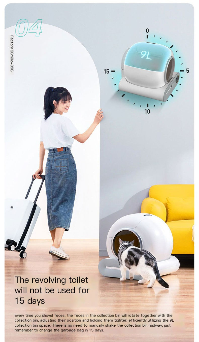 Smart Automatic Cat Litter Box with Odor Control – Large Capacity