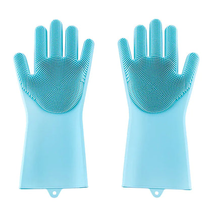 Silicone Dish-washing Gloves for Kitchen Tasks