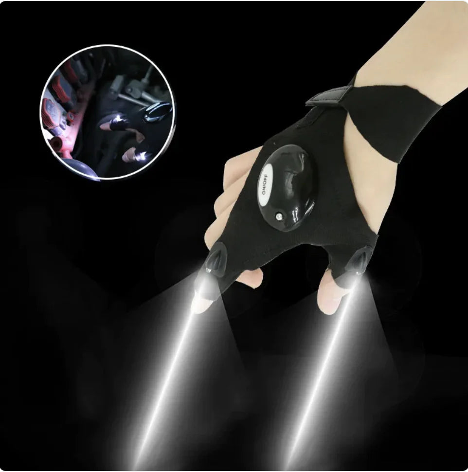 LED Lighted Half-Finger Fishing Gloves