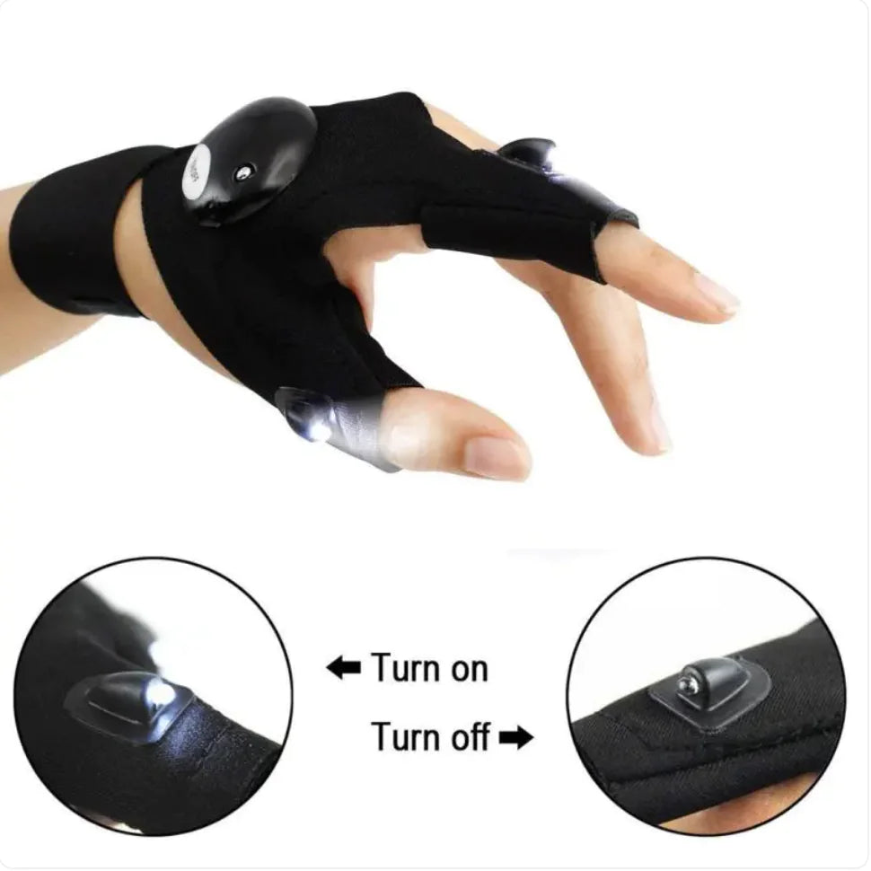 LED Lighted Half-Finger Fishing Gloves