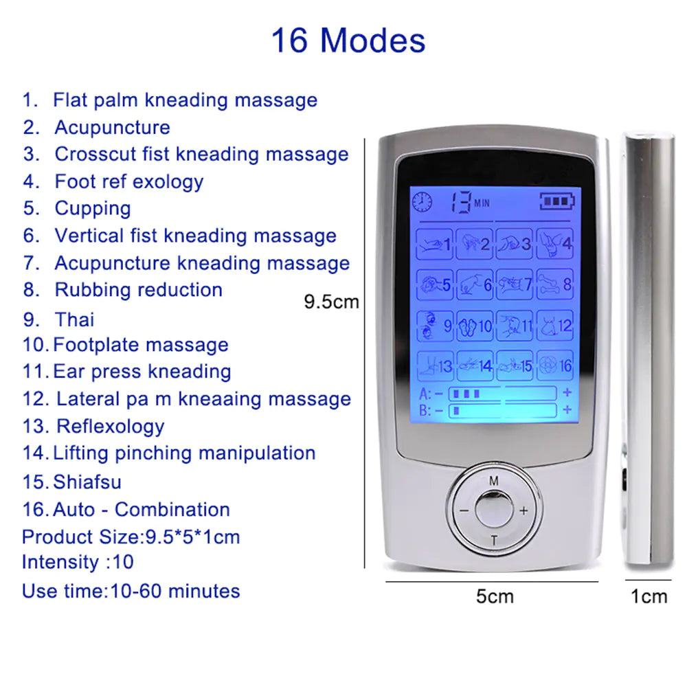 Dual 16 Mode Low Frequency Pulse TENS Massager